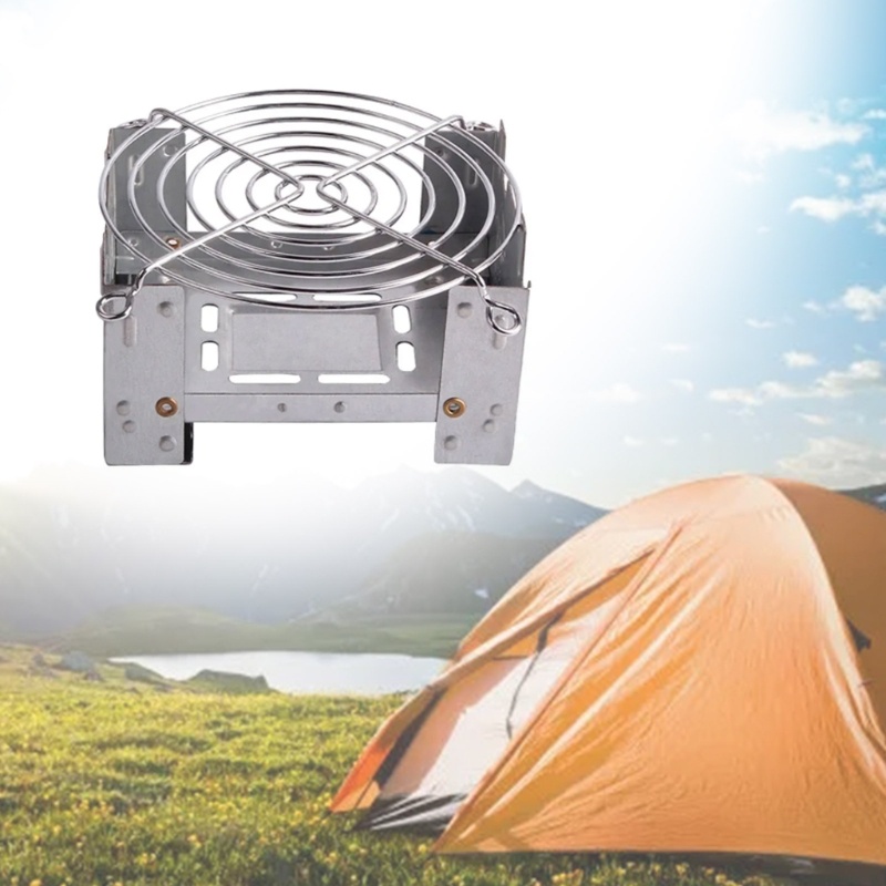 QQ Bếp Lò Mini Màu Trơn Di Động Kèm Giá Đỡ Tiện Dụng Mang Theo Du Lịch Cắm Trại