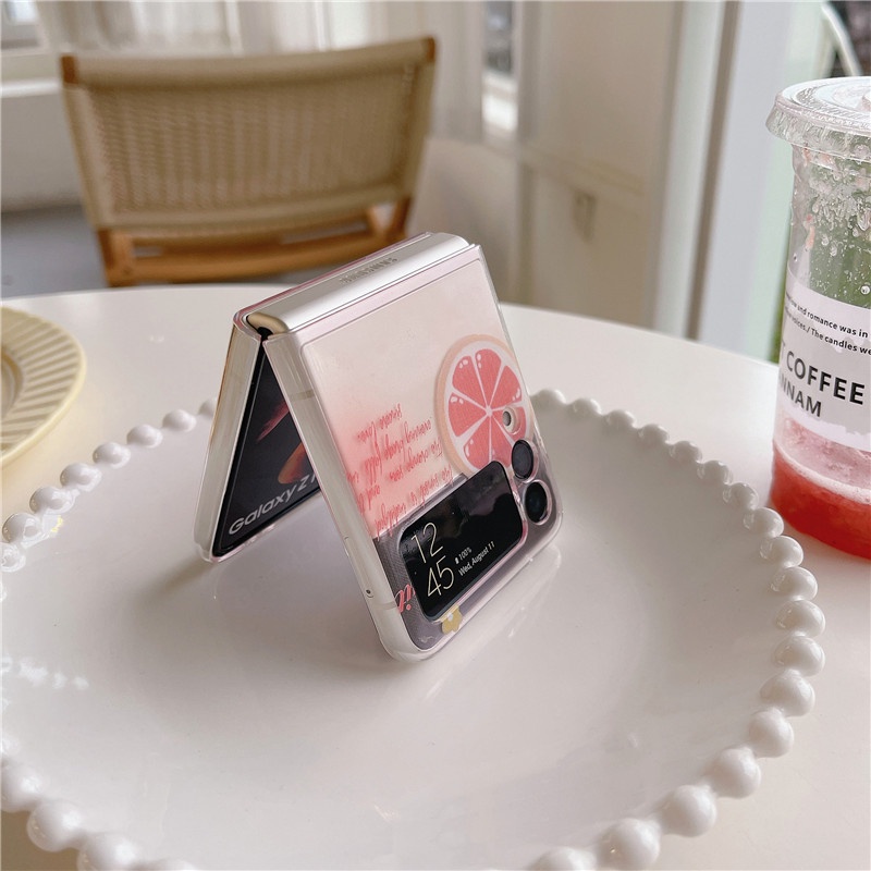 Ốp Điện Thoại Nhựa PC Cứng Chống Sốc Hình Lát Chanh Cho Samsung Galaxy Z Flip 3 4 5G Samsung Galaxy Z Flip 4