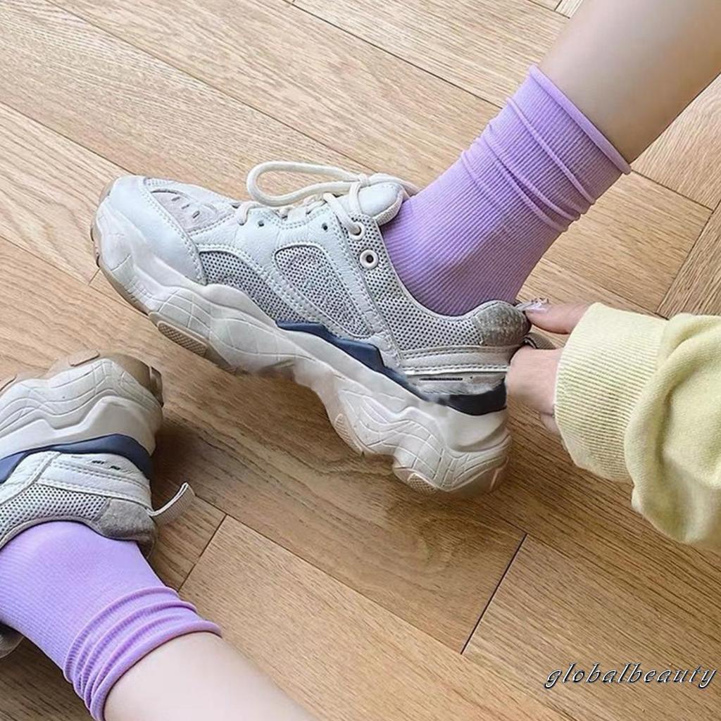 Vớ Dài Siêu Mỏng Mềm Mại Co Giãn Màu Trơn Thời Trang Mùa Hè Cho Nữ