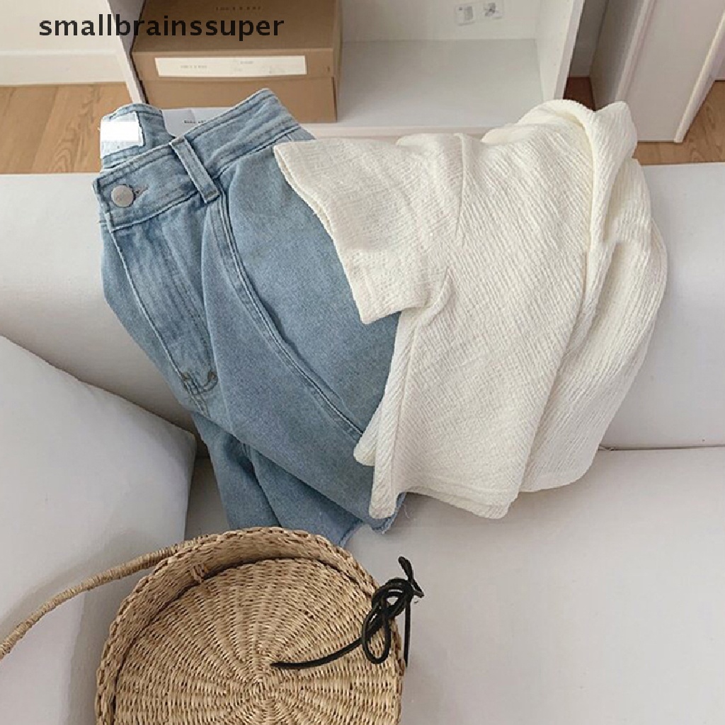 Áo Thun Ngắn Tay Cổ Tròn Dáng Rộng Màu Trơn Thời Trang Mùa Hè Dành Cho Nữ