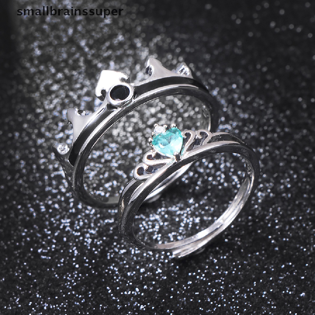 1 Cặp Nhẫn Hở Mạ Đồng Hình Vương Miện Đính Đá Thời Trang Cho Cặp Đôi SBS