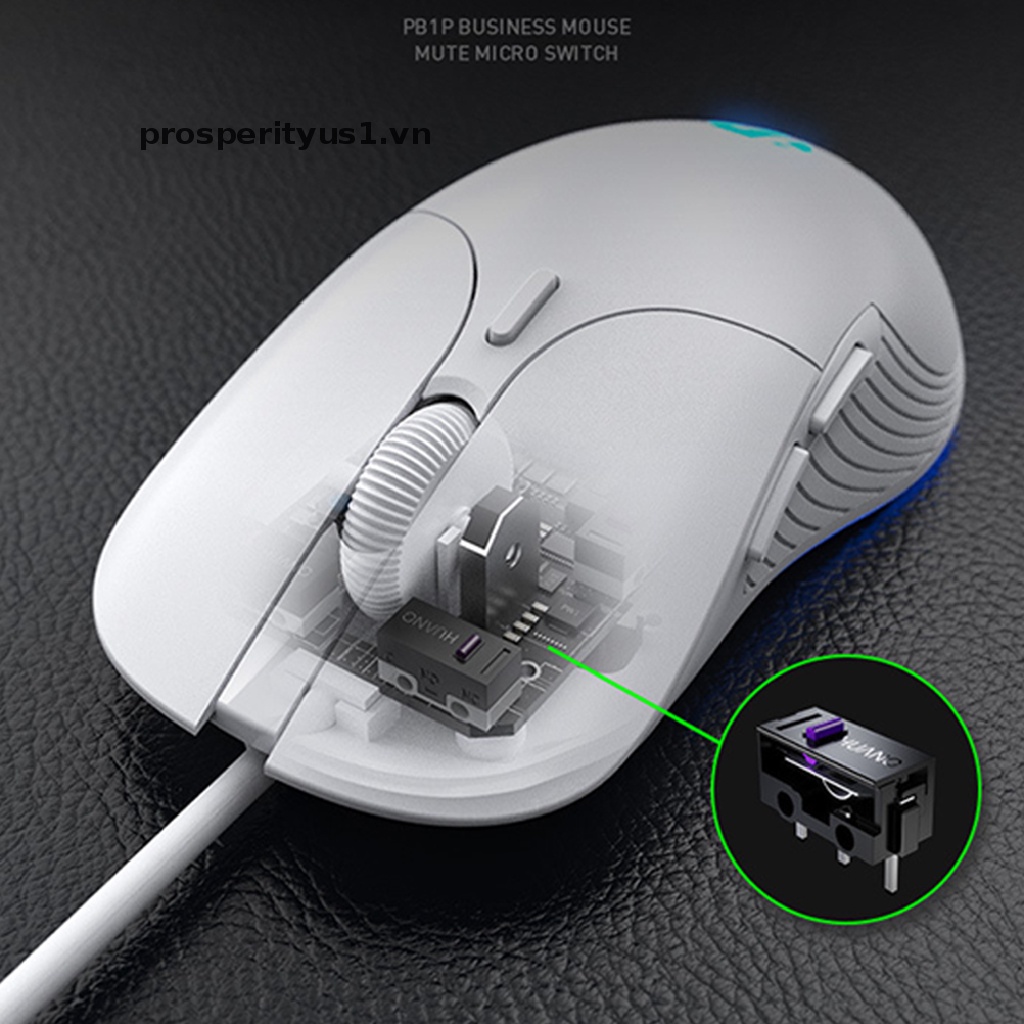 Chuột Chơi Game Chuyên Nghiệp prosperityus1 6 Nút Bấm 4800 DPI Có Đèn LED Và Phụ Kiện