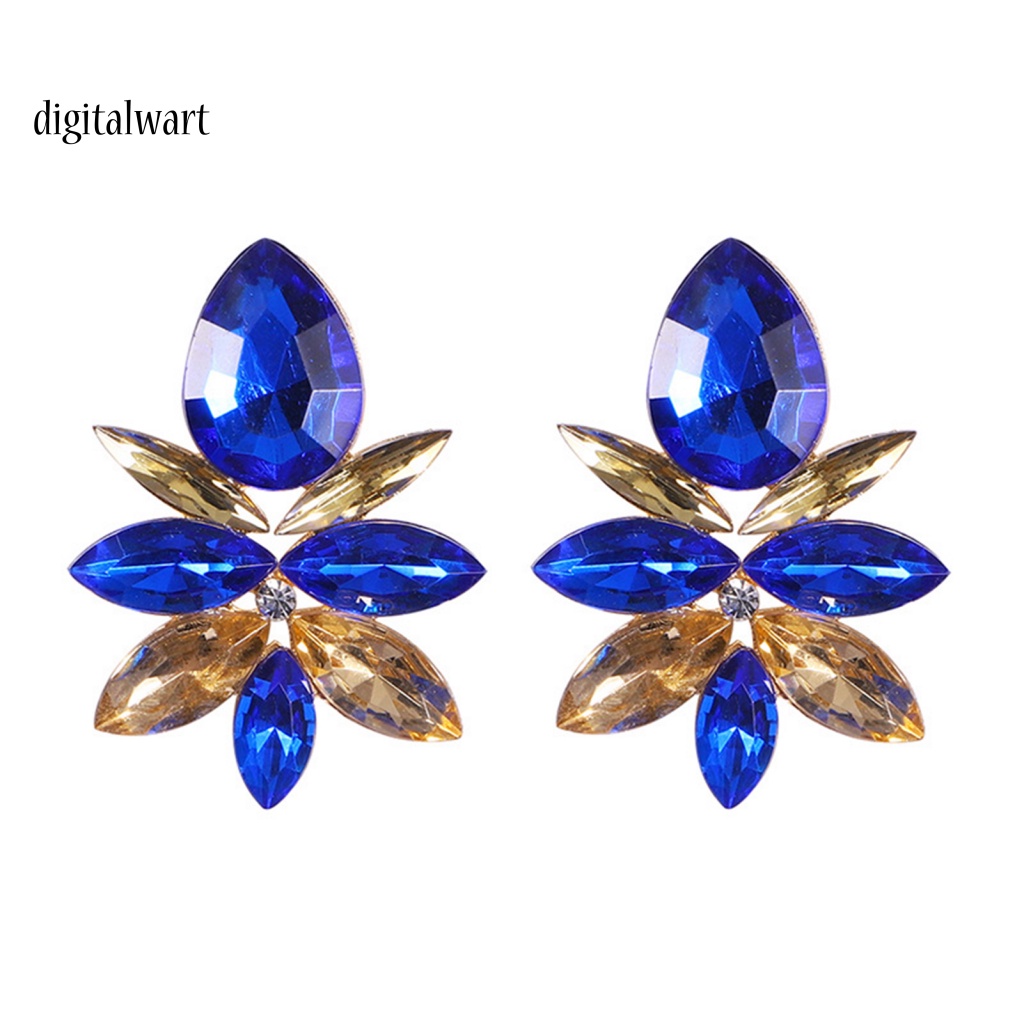 Kỹ Thuật Số| 1 Đôi Bông Tai Hợp Kim Hình Giọt Nước Đính Đá Sang Trọng Cho Nữ