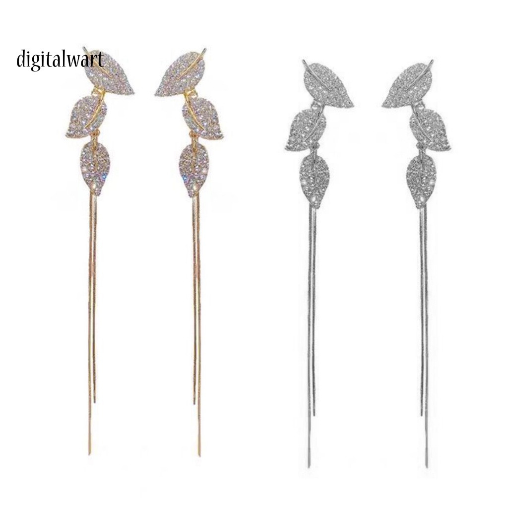 Kỹ Thuật Số| 1 Đôi Bông Tai Dáng Dài Hình Chiếc Lá Bằng Hợp Kim Thời Trang Dự Tiệc