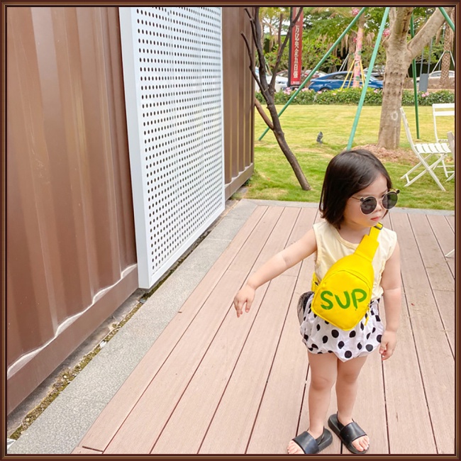 Túi Đeo Chéo In Họa Tiết Đơn Giản Thoáng Khí Chống Thấm Nước Nhiều Màu Thời Trang Cho Bé