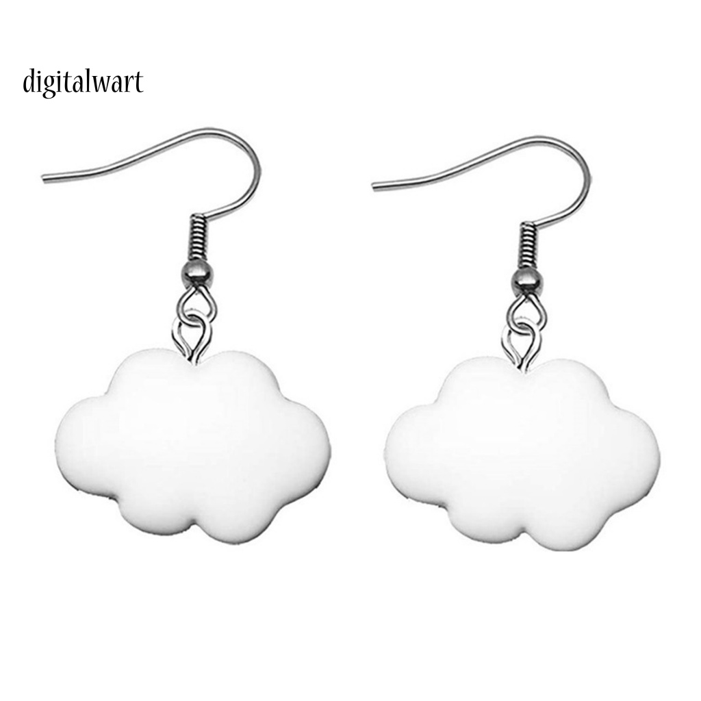 Kỹ Thuật Số| 1 Đôi Bông Tai Hình Đám Mây Hoạt Hình Màu Kẹo Ngọt Thời Trang