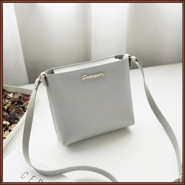 Túi Đeo Chéo Vai Bằng Da Pu Có Khóa Kéo Thời Trang Sành Điệu Cho Nữ