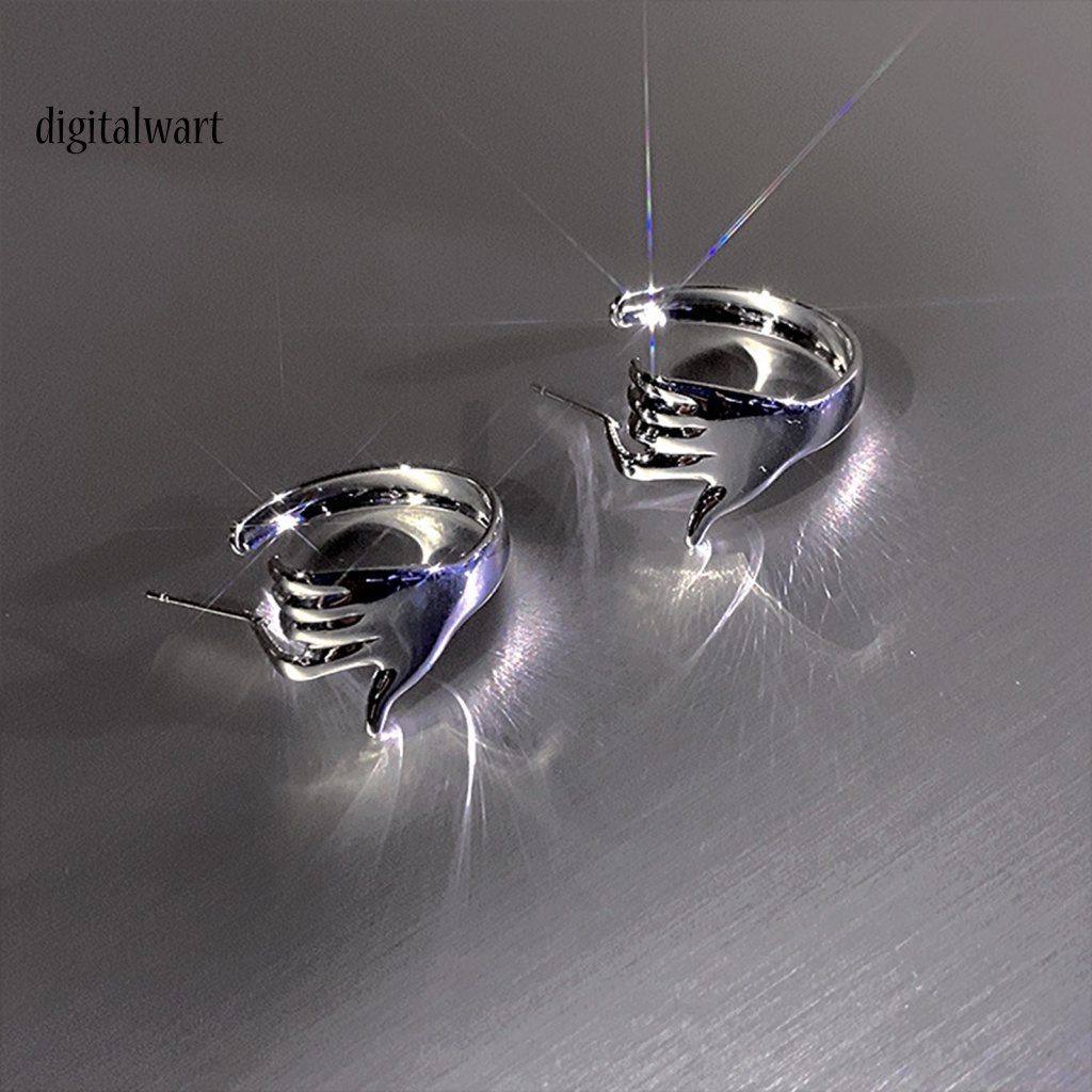 Kỹ Thuật Số| 1 Khuyên Tai Hình Bàn Tay Mạ Điện Phong Cách Hip Hop Unisex