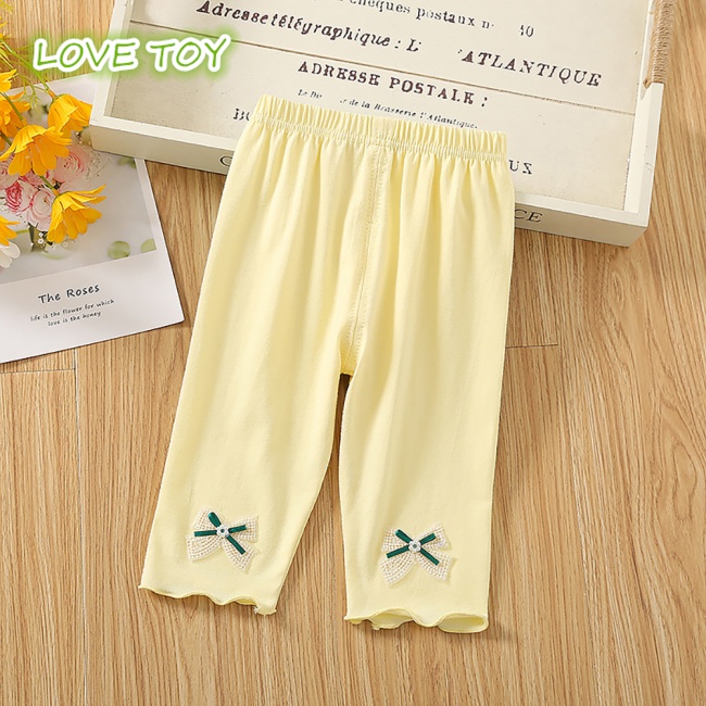 Quần Legging Cotton Màu Sắc Thời Trang Mùa Hè Cho Bé Gái