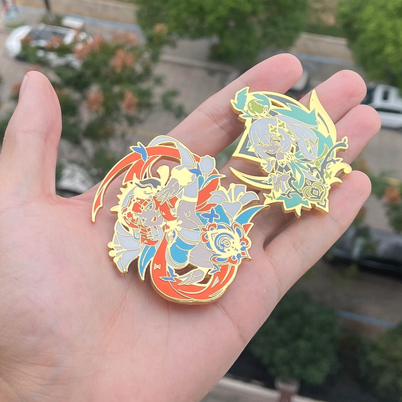 Ygt Ghim Cài Áo Kim Loại Tráng Men Hình Nhân Vật Nahida Nilou Diluc Yanfei Trong Game Genshin Va Chạm