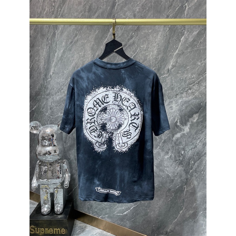 Chro8me8- Áo Vải Nhuộm tie-dye Tay Ngắn Nhập Khẩu Chất Lượng Cao Bảo Vệ Môi Trường In Họa Tiết Đặc Biệt