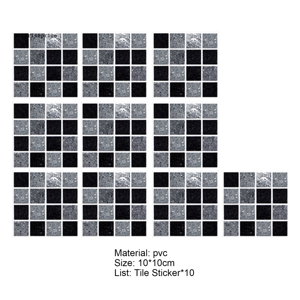 Set 10 Decal dán tường Giả Gạch Vuông 3D Hình Vuông Siêu Dính Dễ Lau Chùi Có Thể Tháo Gỡ Trang Trí Nhà