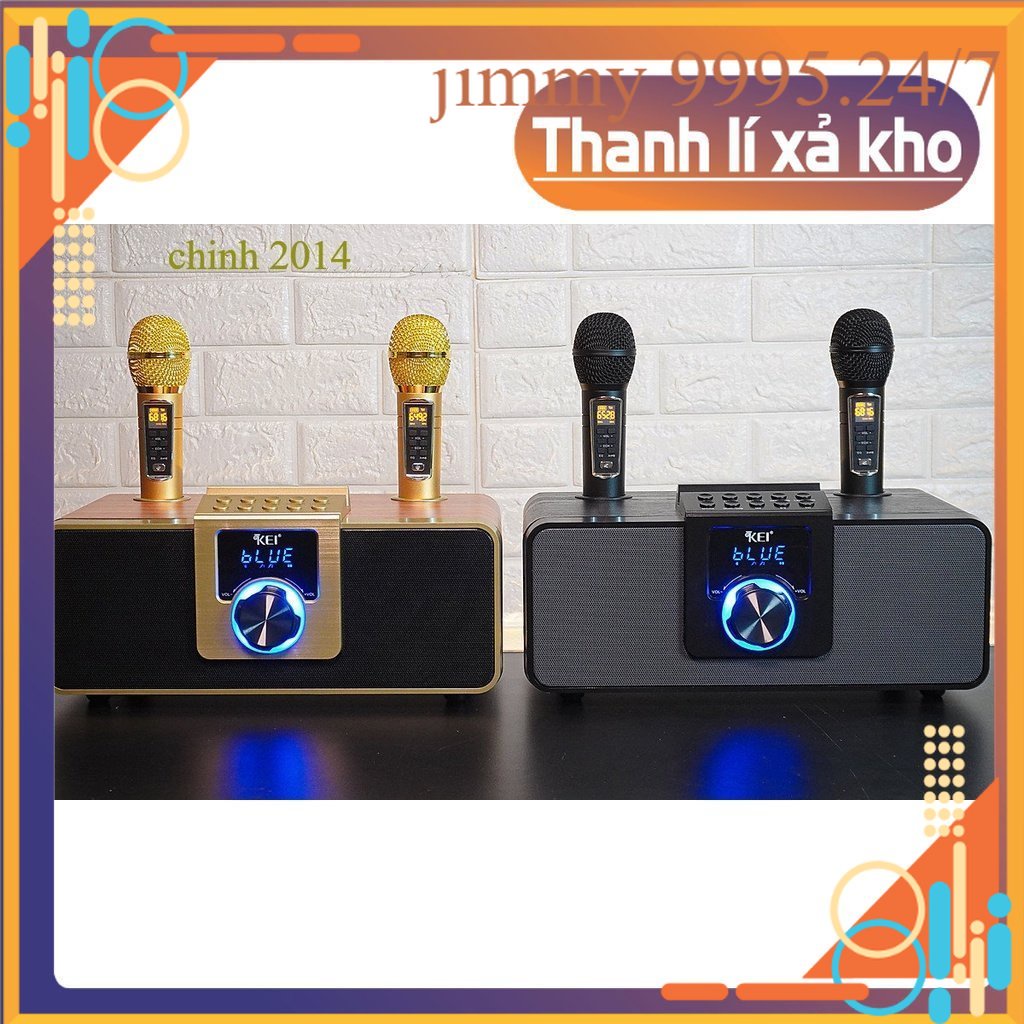 Loa karaoke bluetooth KEI K08 - Tặng kèm 2 micro không dây có màn hình LCD - Sạc pin cho micro ngay trênự(giảm giá)