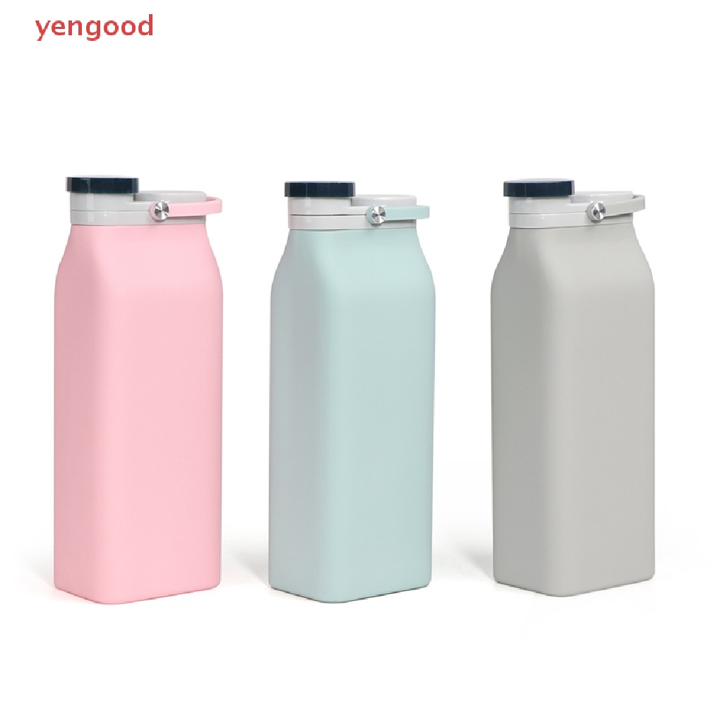 Bình Nước Silicone 600ml Có Thể Gấp Gọn Tiện Dụng Mang Theo Du Lịch