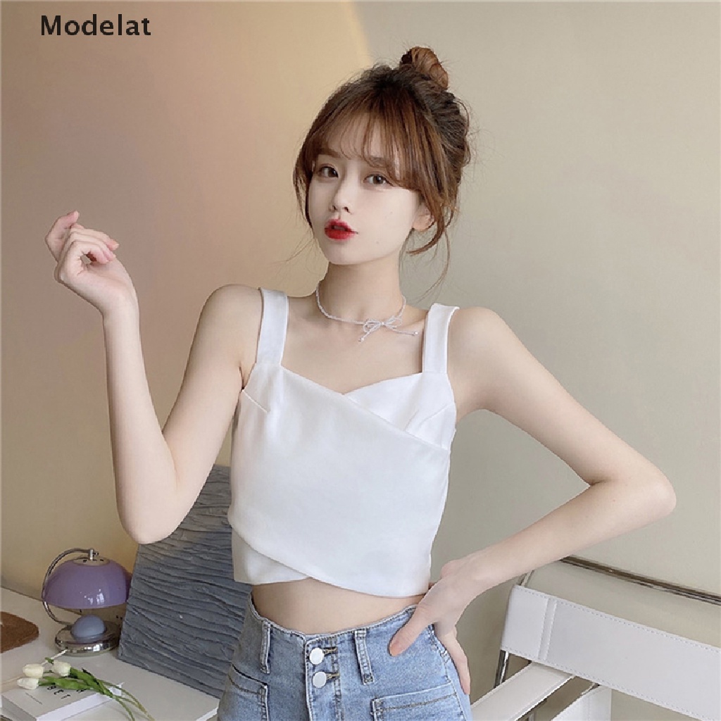 Mfc Áo Hai Dây Mùa Hè Màu Trơn Có Khóa Kéo Gợi Cảm Cho Nữ