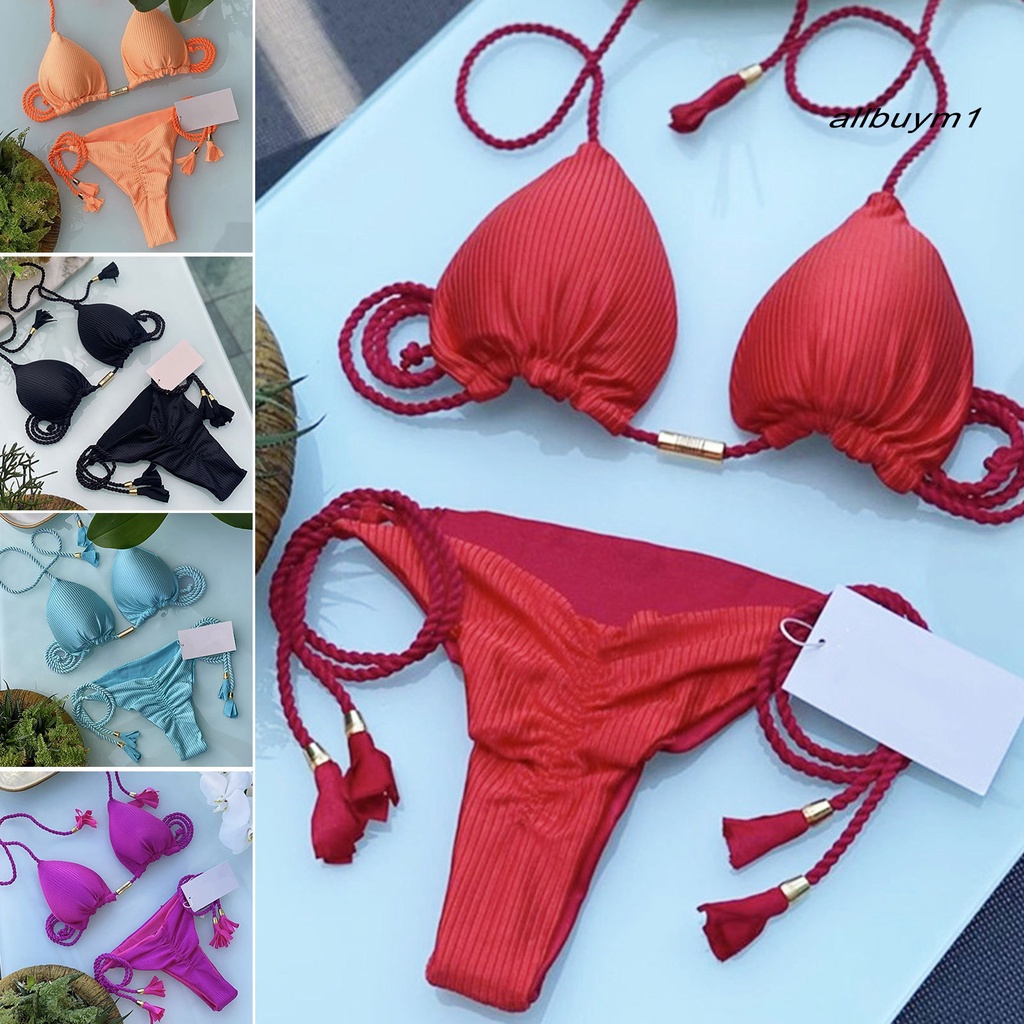 Bộ Bikini 2 Mảnh Màu Sắc Thời Trang Quyến Rũ Cho Nữ