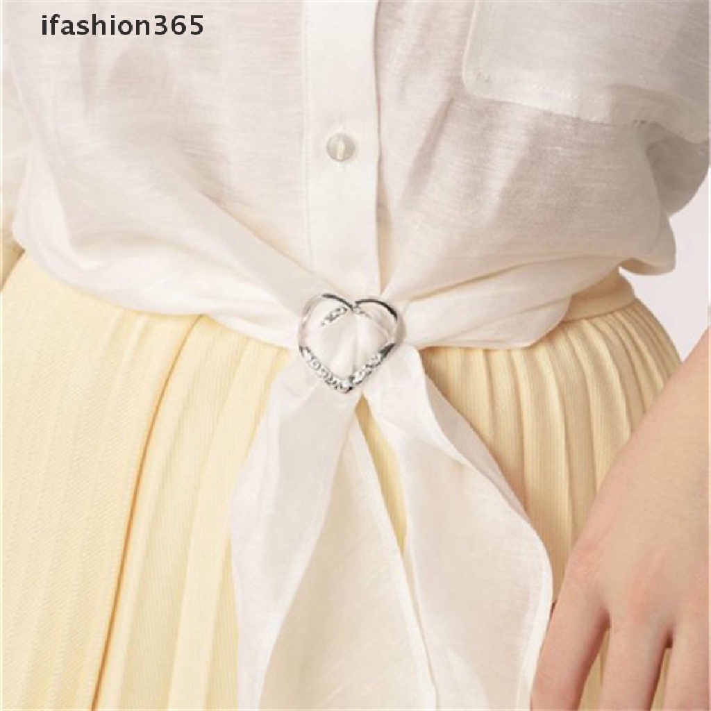 Ghim Cài Khăn Choàng Lụa Hình Trái Tim Đính Đá Pha Lê Thời Trang Cho Nữ ifashion365