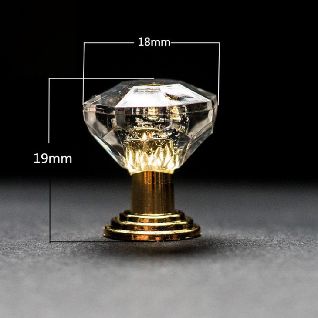 Set 10 Tay Nắm Cửa Tủ Bằng Acrylic Hình Viên Kim Cương