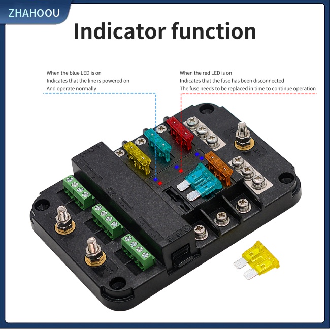 ☃Phụ Kiện Trang Trí Nhà Cửa Độc Đáo Sáng Tạo☃ Hộp Cầu Chì Rv Có Đèn Led 6 Chiều Kèm Giá Đỡ Cầu Chì Điều Khiển ACC Cho Tàu Thuyền
