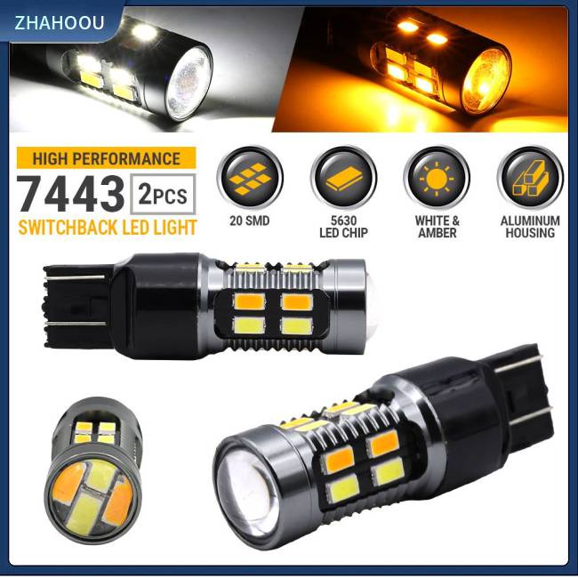 ☃Phụ Kiện Trang Trí Nhà Cửa Độc Đáo Sáng Tạo☃ Set 2 Bóng Đèn Led Tín Hiệu Tiết Kiệm Năng Lượng 7443 7440 7444 6500k Cho Xe Ô Tô