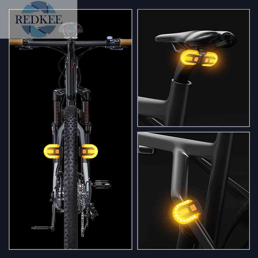 Đèn LED Xi Nhan 3 Trong 1 30lm Gắn Đuôi Xe Đạp Kèm Điều Khiển Từ Xa