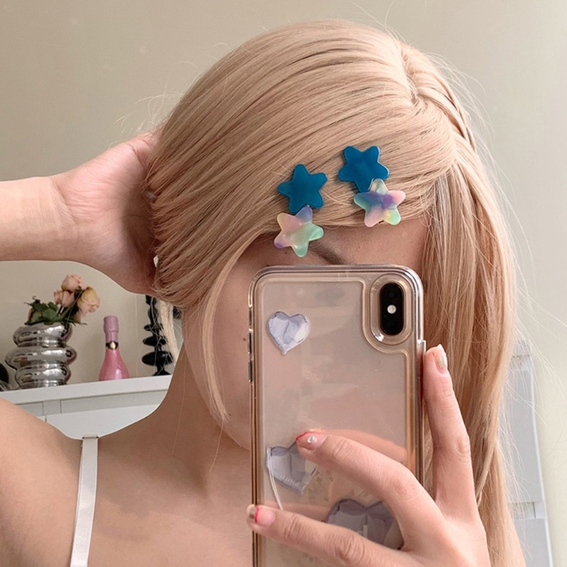 Kẹp Tóc Hình Ngôi Sao Nhiều Màu Sắc Bằng Acrylic Y2K