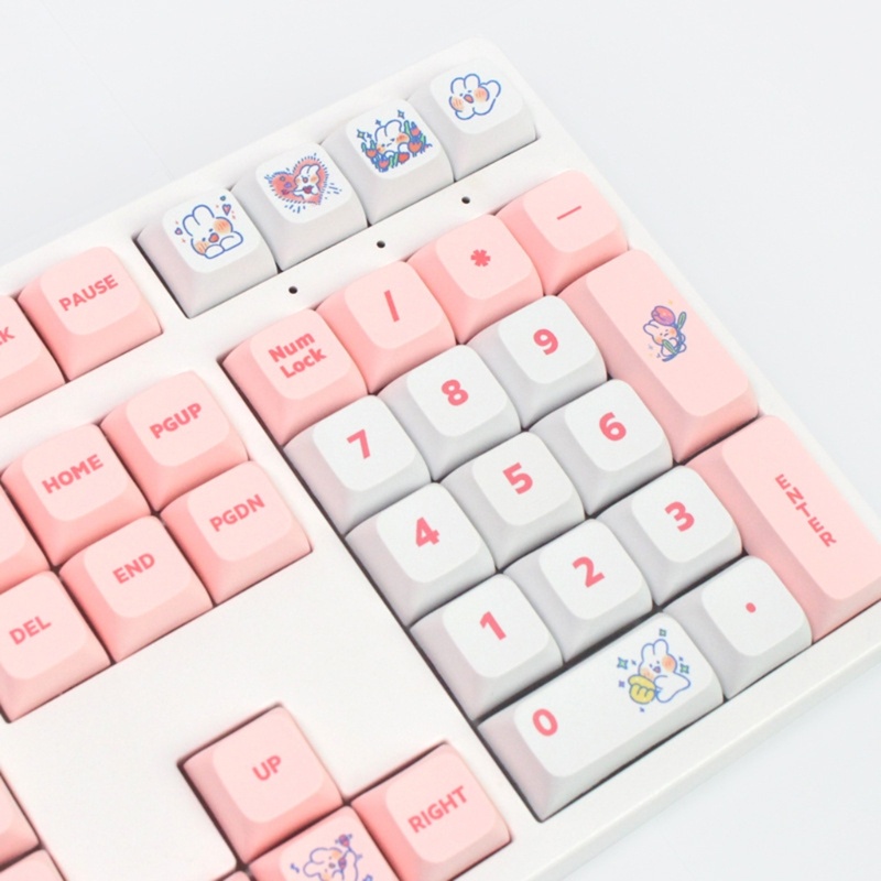 Nắp Đậy Bàn Phím Máy Tính XDA In Hình Thỏ Hồng Đáng Yêu Cho 61 87 96 98 104 108