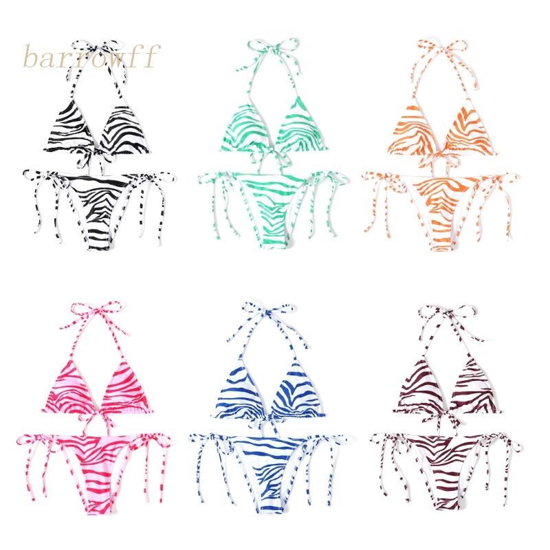 Bikini 2 Mảnh Họa Tiết Sọc Thời Trang Quyến Rũ Cho Nữ