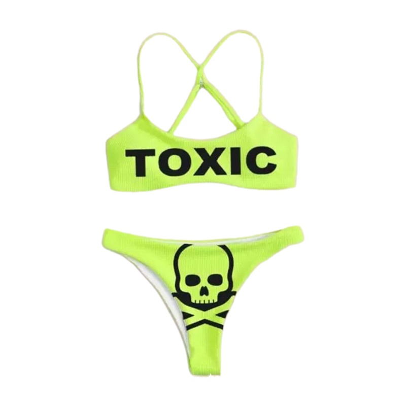 Bikini Có Mút Nâng Ngực Phong Cách Punk Quyến Rũ Cho Nữ