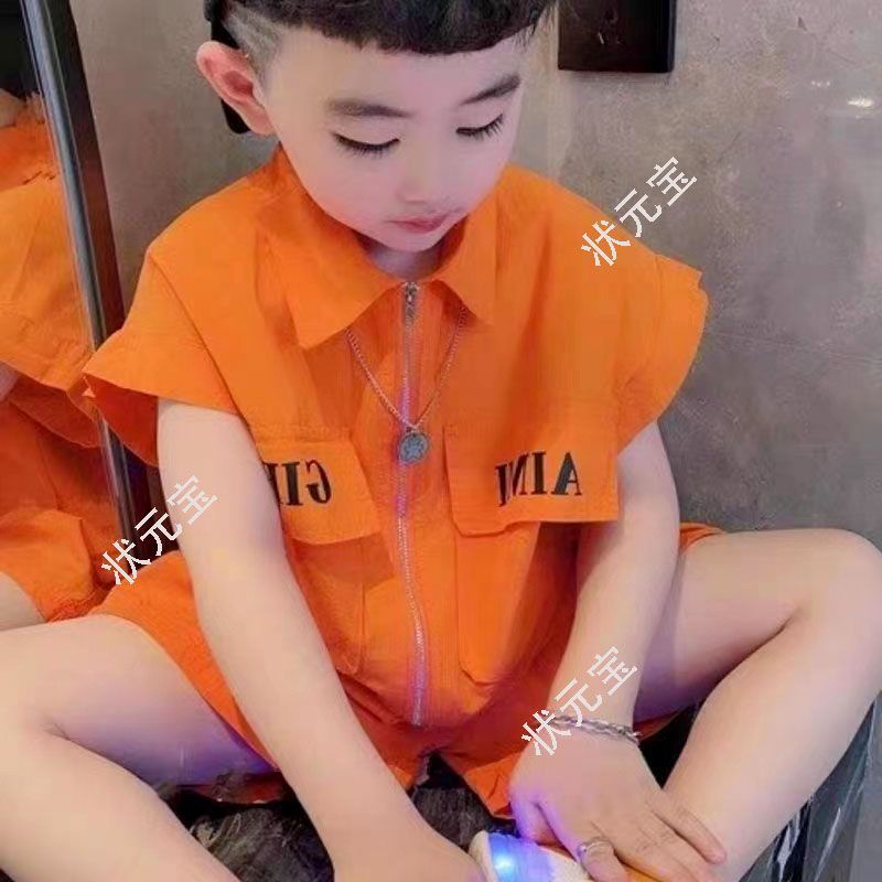 Hàng Mới Về Bộ Đồ Thể Thao Hai Mảnh Áo Tay Cộc In Họa Tiết Thời Trang Mùa Hè Dễ Phối Đồ Cho Bé Trai