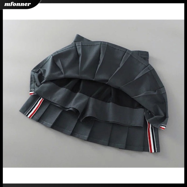 Mw Váy Ngắn Chữ A Xếp Ly Lưng Cao Phong Cách Đại Học Cyndi Wang Cho Nữ