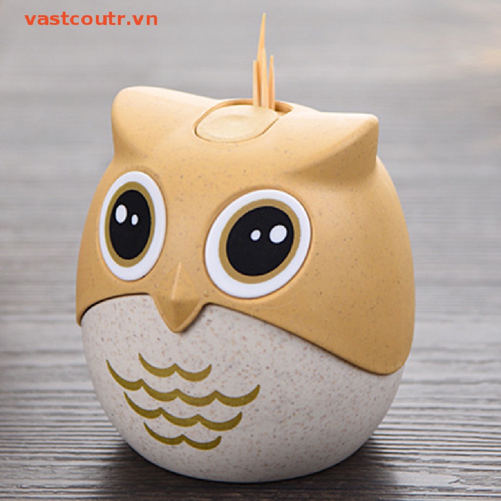 Hộp Đựng Tăm Xỉa Răng Hình Chim Cú Dễ Thương Thân Thiện Với Môi Trường