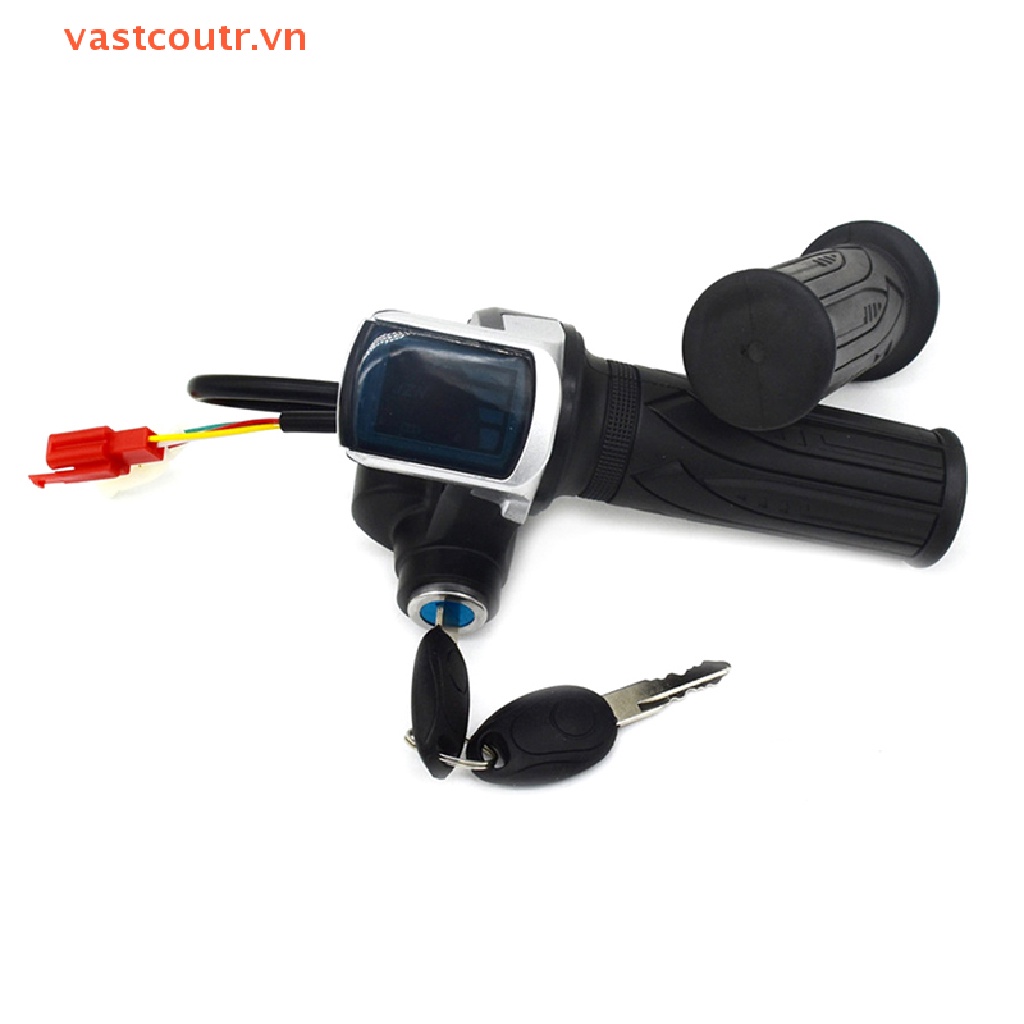 Tay Ga Xe Đạp Điện 36V48V Có Màn Hình LED Hiển Thị