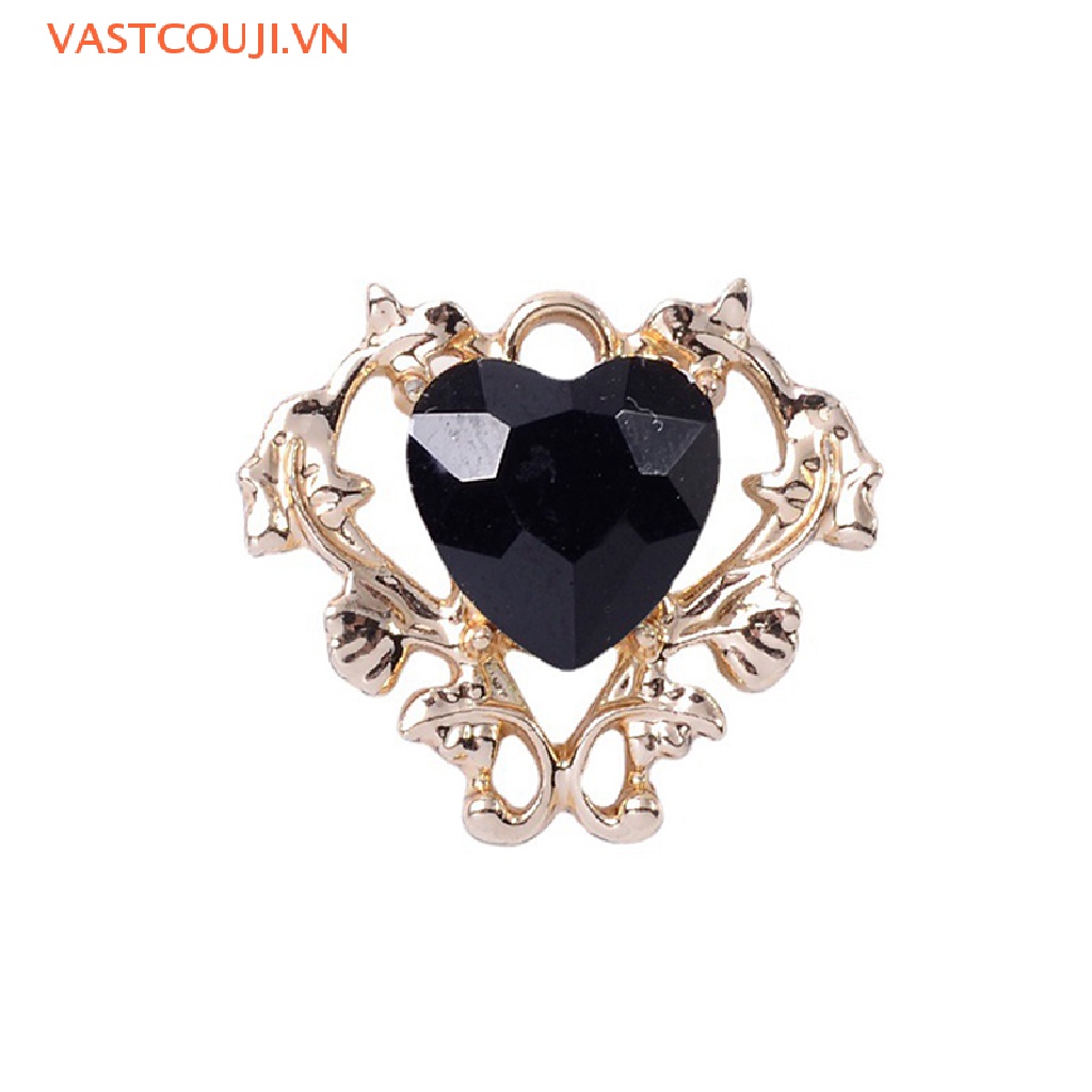 Set 5 Mặt Vòng cổ Hình Trái Tim Rỗng Bằng Hợp Kim Màu Vàng Kích Thước 18 * 21mm DIY