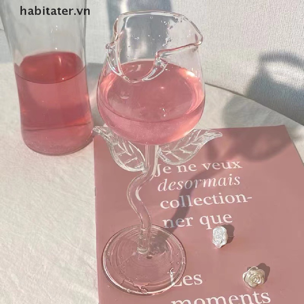 Ly Thủy Tinh Uống Rượu Hình Hoa Hồng Nhiều Màu Sắc 150 / VN