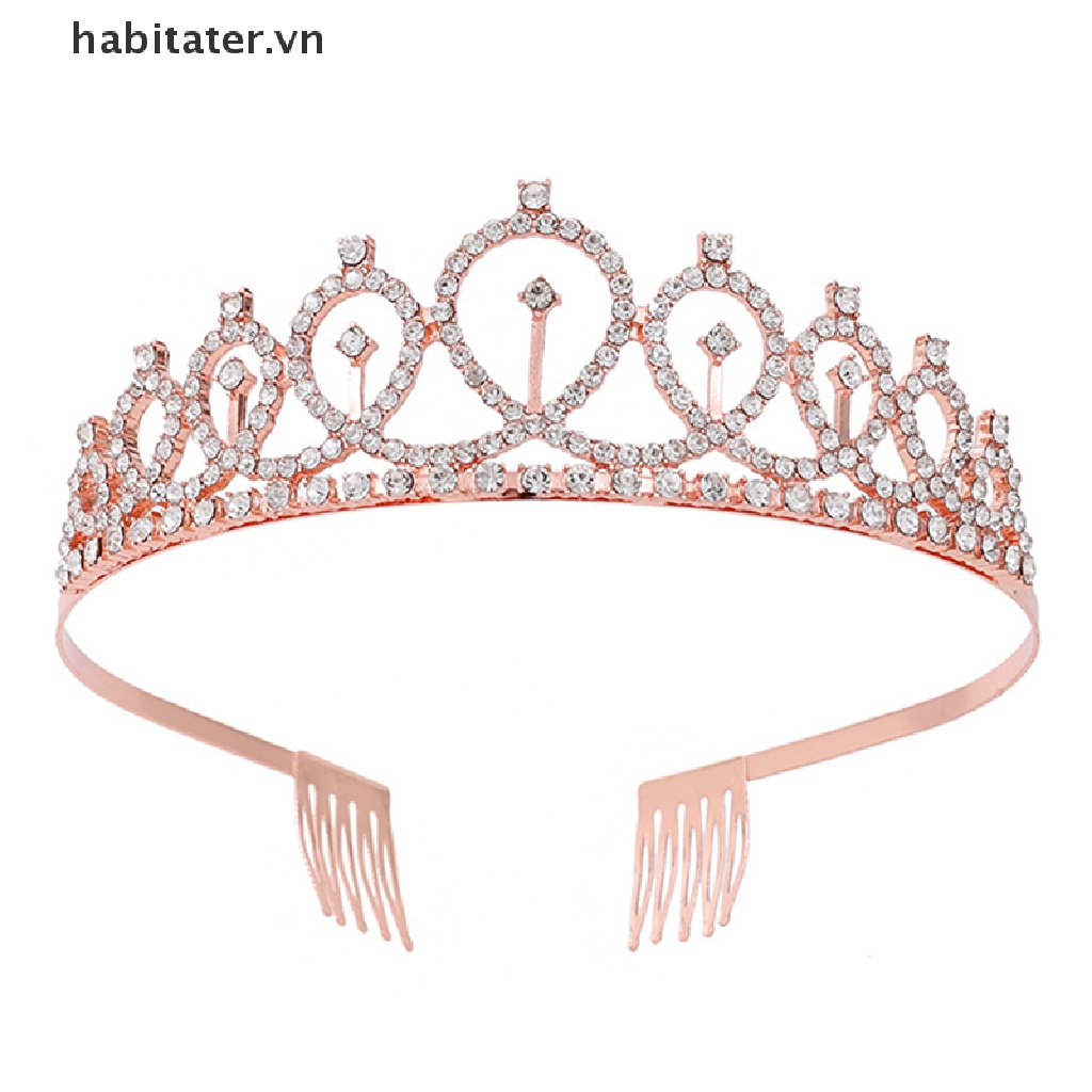 1 Bộ Vương Miện Đính Đá Lấp Lánh Trang Trí Tiệc Sinh Nhật