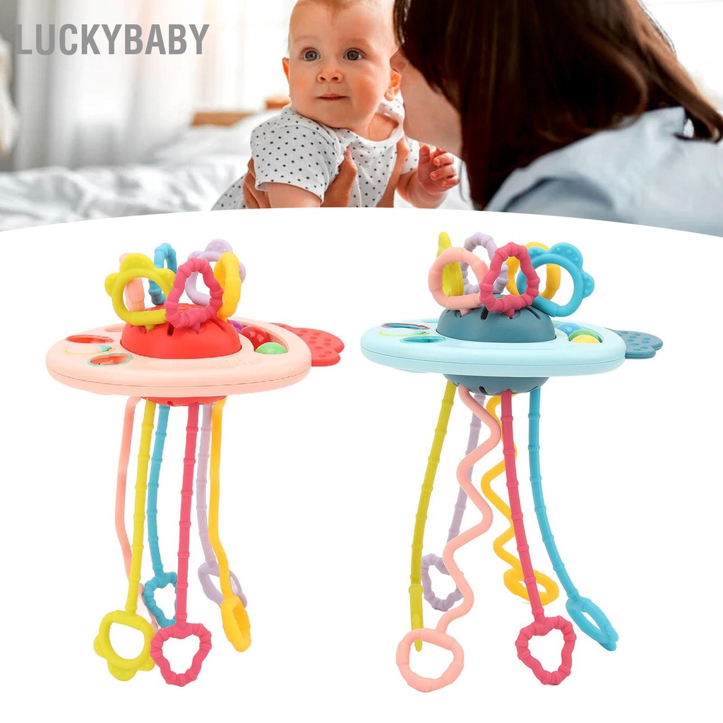 LUCKYBABY Củ Cải Kéo Dây Mọc Răng Hoạt Động Cảm Giác Đồ Chơi Xếp Hình Giáo Dục Sớm Cho Bé Trẻ Sơ Sinh Miếng Dán