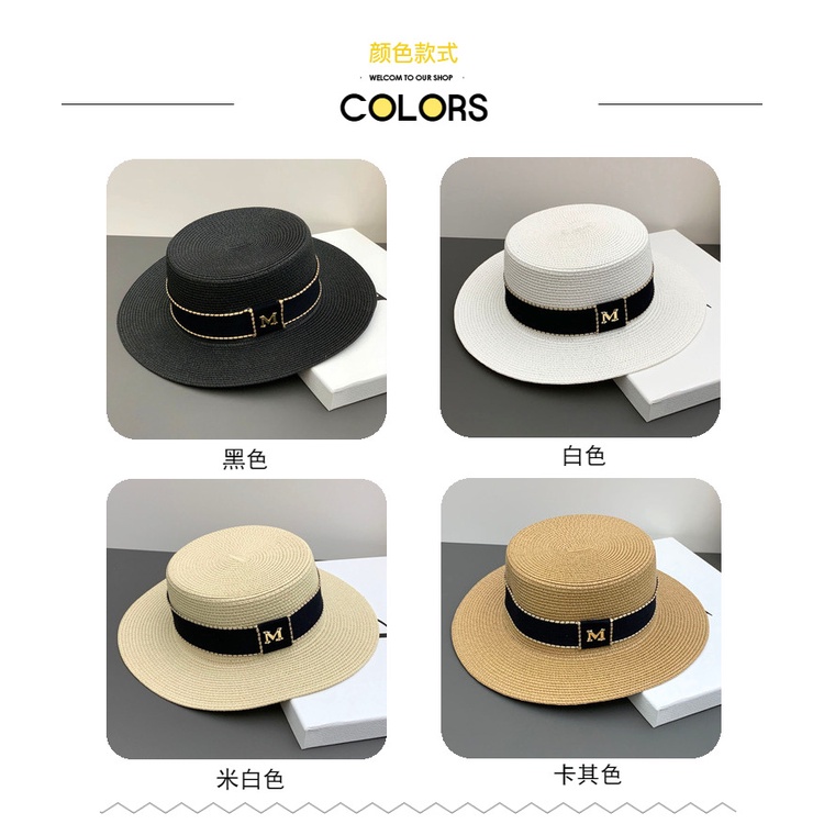 Mũ Cói Đi Biển Phong Cách Anh Quốc Cổ Điển Thời Trang Xuân Hè Cho Nữ