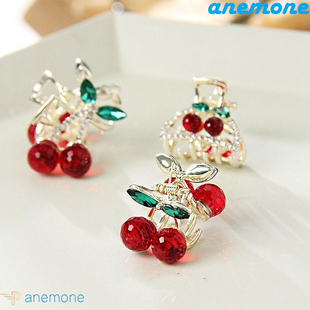 Kẹp Tóc Càng Cua Nhỏ Hình Quả Cherry Màu Đỏ Phong Cách Retro Sáng Tạo Dành Cho Bạn Nữ