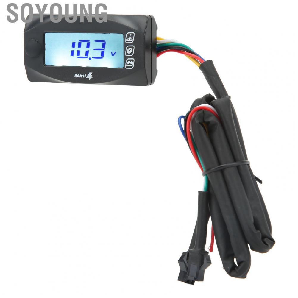 Soyoung Water Temperature Gauge  Waterproof Blue Backlight Oil Temp with 22mm Adapter for Motorcycle