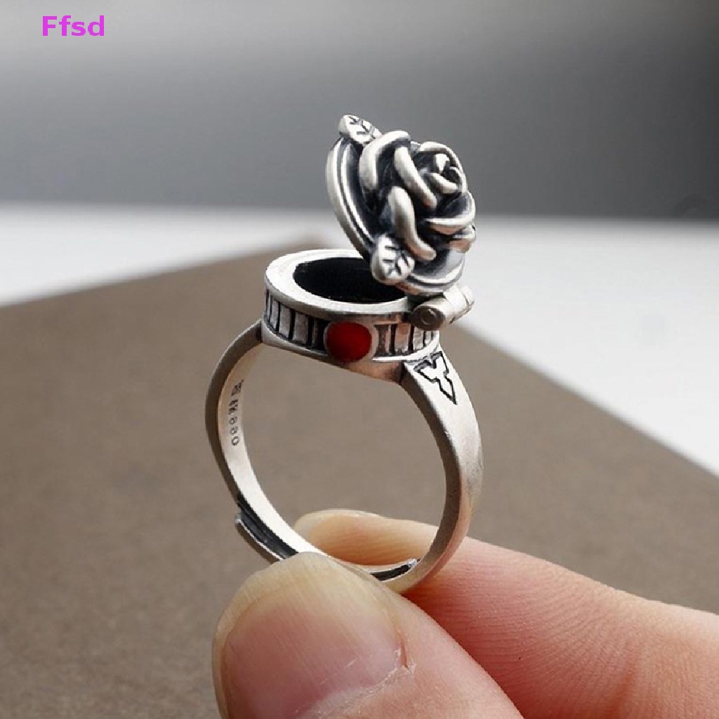 {Ffsd} Hộp Nhẫn Mở Hình Hoa Hồng Thiết Kế Sáng Tạo Cổ Điển Có Thể Điều Chỉnh * Bán Chạy