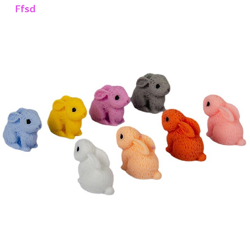 Bộ 5 Đồ trang trí Thỏ Phục Sinh Mini Bằng Nhựa Resin Dễ Thương Trang Trí Nhà Cửa / Văn Phòng