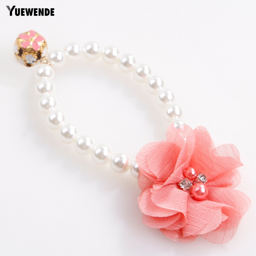 Ye.b Vòng Cổ Da Co Giãn Đính Ngọc Trai Giả Cho Chó Cưng Lễ Hội