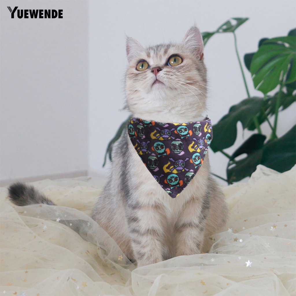 Khăn Quàng Cổ Tam Giác Họa Tiết Xương Dơi / Bí Ngô Có Thể Điều Chỉnh Cho Thú Cưng