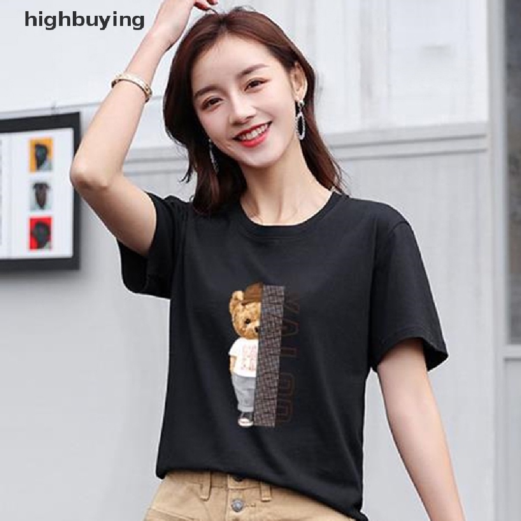 Áo Thun Tay Ngắn Cổ Tròn In Hình Gấu Belle Thời Trang Mùa Hè Cho Nữ