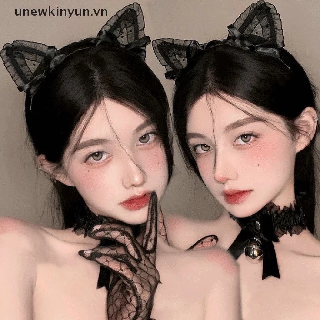 Băng Đô Tai Mèo Ren Đen Gợi Cảm Dành Cho Nữ