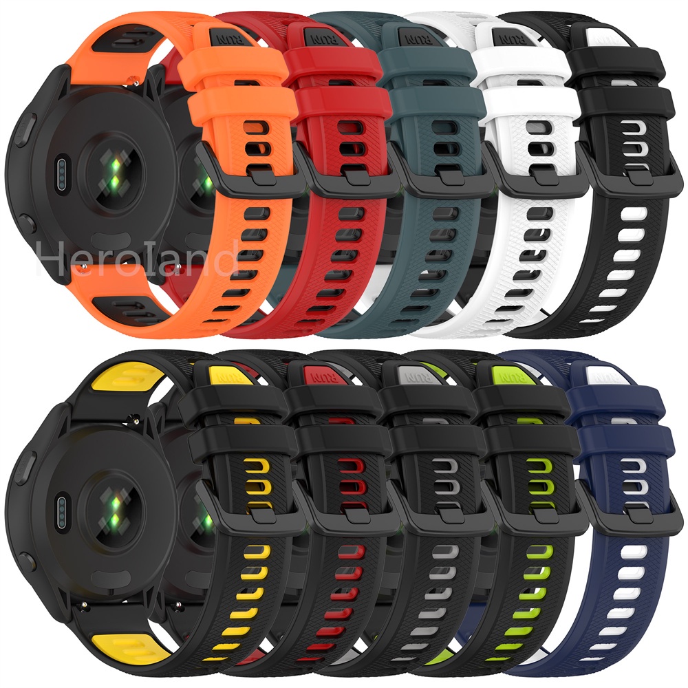 Dây Đeo Silicone 22mm + Film Dán Thời Trang Cho Garmin Forerunner 265 / Forerunner 265