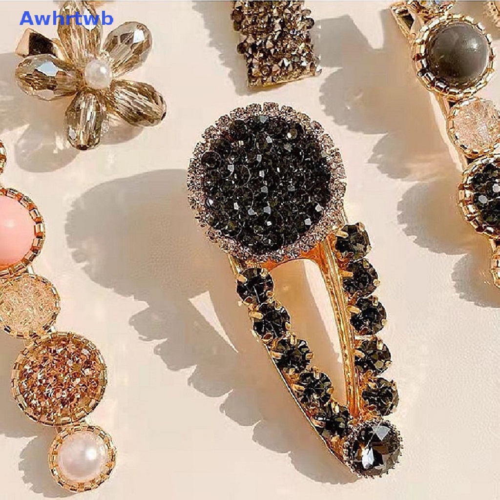 Set 4 / 5 / 6 Kẹp Tóc Hình Hoa Trà Đính Ngọc Trai Nhân Tạo Thời Trang Mới