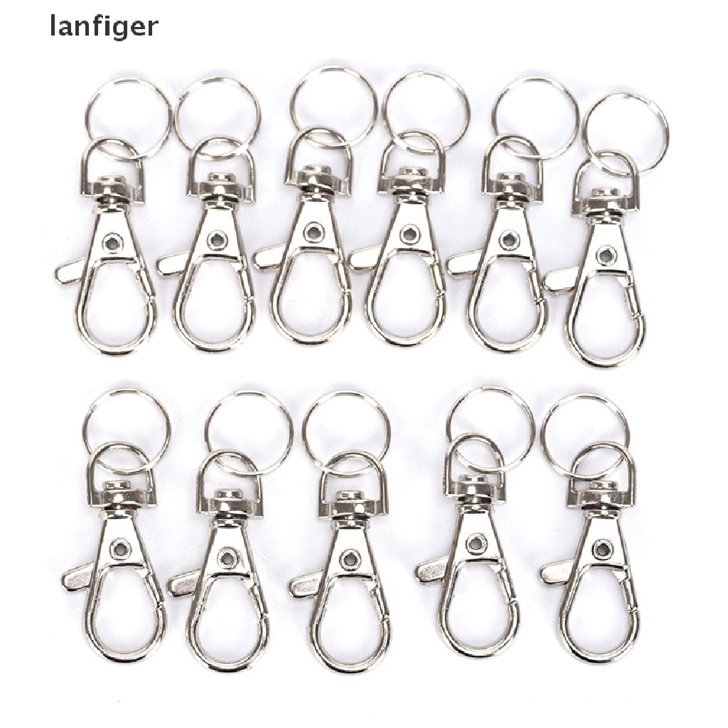 Set 10 Móc Khóa Tôm Hùm Bạc DIY Có Thể Xoay Được