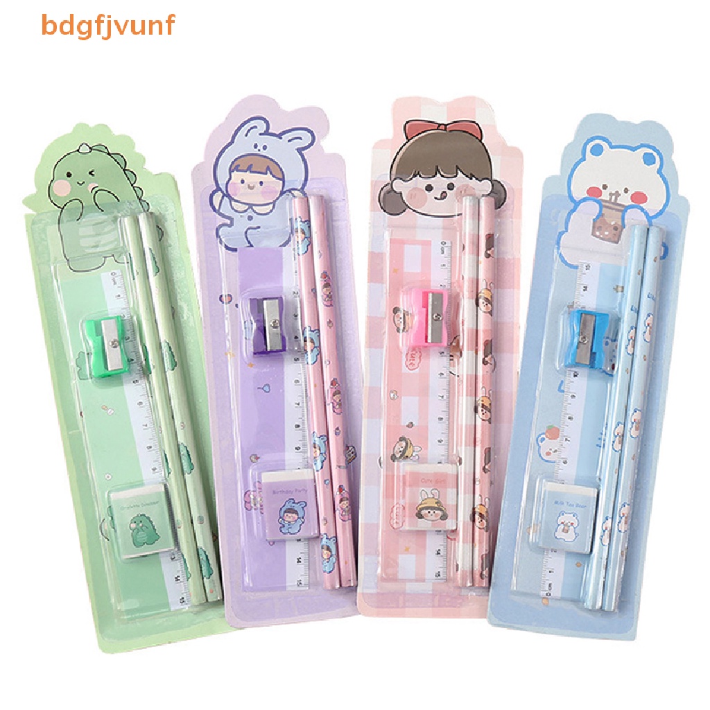 1 Set Bút Chì Kèm Đồ Chuốt Họa Tiết Hoạt Hình Cho Bé